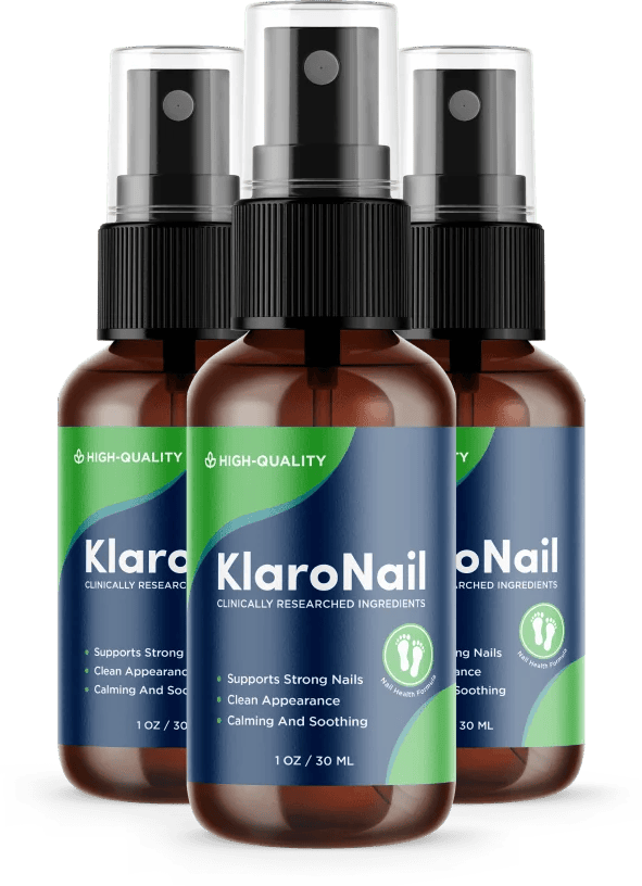 Three bottles of KlaroNail spray