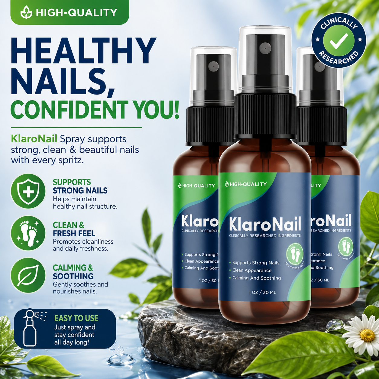 KlaroNail nail support spray bottles